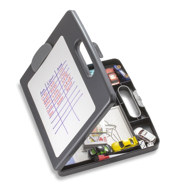 Officemate Clipboard Box for Activities with Dry Erase Board, Letter/A4 Size, Charcoal (83383)
