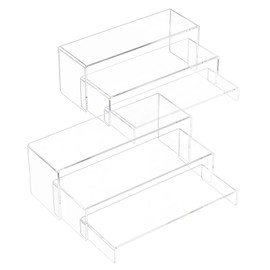 NIUBEE Acrylic Display Riser, 6 Pcs 12" Large Acrylic Risers, 2 Set Clear Rectangular Stands for Candy Dessert Cupcakes, Collectibles Display Stands Shelf for Display for Funko POP Figures