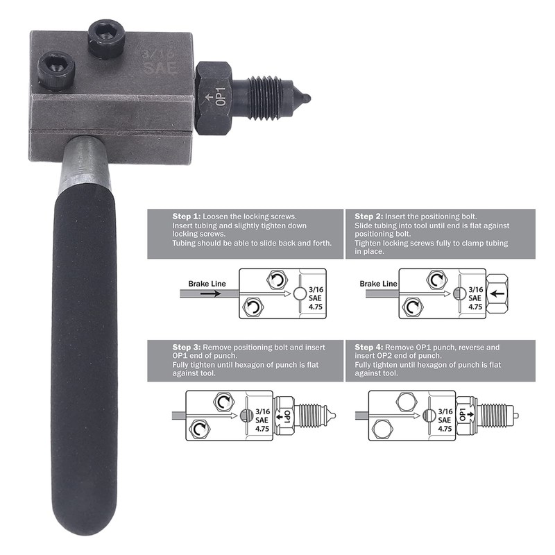 Headerbs Brake Line Flaring Device, 3/16" Brake Line Pipe Double