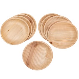 Tri Wood Eco Wood Plates (Set of 10 / Diameter 8.1 inches (20.7 cm)), Made in Japan, Made in Japan (Plates That Can Be Used Like Paper Plates Made of Wood, Easy Cleanup), Simple Tableware, Wooden