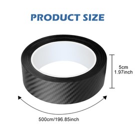 Car Door Sill Edge Protection Sticker, 5 m x 5 cm Universal Carbon Film Car Film Matt Black Decorative Sticker Protective Film Suitable for Most Cars (Black)