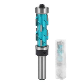 Carbide Compressiom Flush Trim Router Bit, 1/2 Inch Shank Double Bearing Spiral Trimmer, 43mm Cutting Length 19mm Cutting Diameter