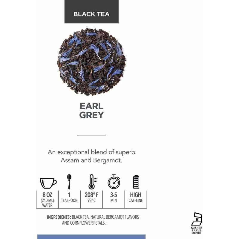 Teabloom Caja de presentación de té Earl Grey en forma