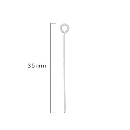 BEADIA Platinum Plated Open Eye Pins Non Tarnish 35mm 150pcs for Jewelry Making Findings