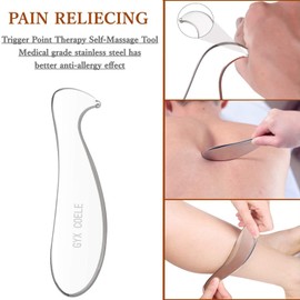 Robulove Medical Grade Stainless Steel Gua Sha Scraping Massage Tool -Stainless Steel GuaSha tool- Body Care Scraping Massage Tool - Relaxing Soft Tissue Tools - Reduce Neck,Back,arm muscle Pain