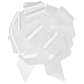 Berwick Offray The Perfect Flora-Satin Ribbon-5" Diameter X 20 Loops, 1-7/16" Wide Ribbon-50 Pieces/Reel Pull Bow, White