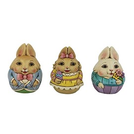 Enesco Jim Shore Bunny Egg Minis Figurine, Set of 3,2.5-inches