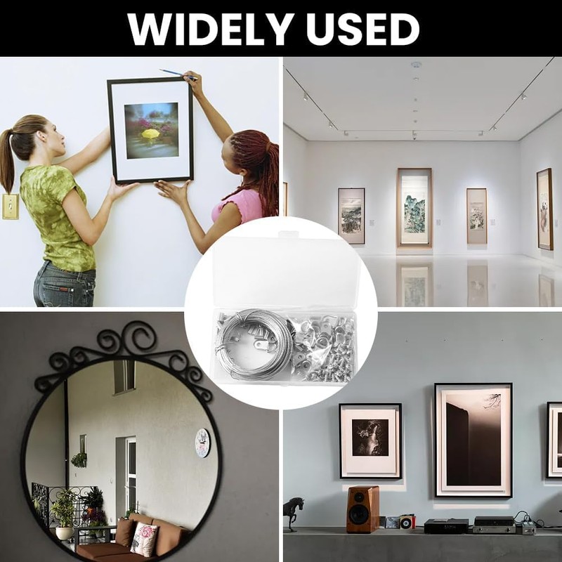 131 Pcs Picture Hanging Kit,100ft Stainless Steel Picture Frame Wire