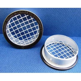 2.5" Round Open Screen Vent w 1/4" mesh - Black - Package of 4