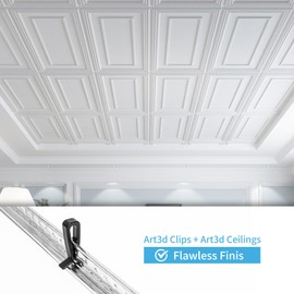 Art3d 50-Pack Hold-Down Clip for Drop Ceiling Tiles, 1.9 x 1 Inch Ceiling Grid Clips for Standard Ceiling Grid System