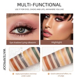 Cream Eyeshadow Stick, Shimmer Eyeshadow Stick Waterproof Eyeshadow Pencil Long Lasting Cream Eyeshadow Pencil Crayon Eye Shadow Stick for Women Eye Makeup Gold/Blue/Green/Brown