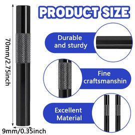 JUGUTA 2 Piece Pull Tube Set, Black, 7 cm Portable Straw, Metal Tube, Reusable, Premium Straw