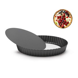 huipinghu Tart Pan,22cm Flan Tins with Loose Base,Fluted Tart Tin,Flan Case Tin Removable Loose Bottom,Mini Tart Tins for Baking,Pie Dish,Non Stick Tart Mould,Fluted Round Deep Flan Dish