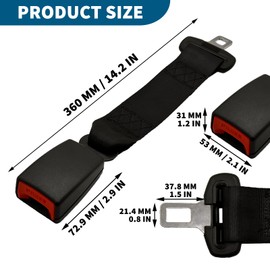 ZOHEA 2 PCS Seat Belt Extender, Adjustable Seat Belt Clip, Nylon Seatbelt Extender, Tool Free Install Seatbelt Buckle Holder, Seat Belt Extension For Cars, Suvs & Vans(Black)
