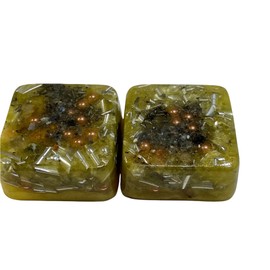 2 Citrine Mini Cube Tower Busters Crystal Orgone Many Beautiful Ingredients!! (Citrine)