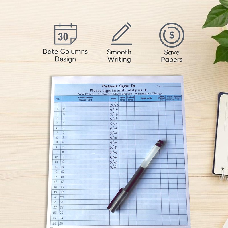 HIPAA Compliant Patient Sign-in Sheets - 30 Pack Carbonless Medical