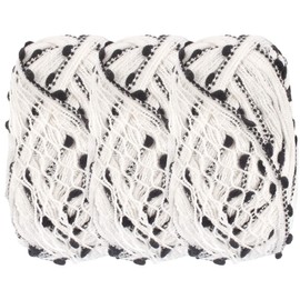 JubileeYarn Fishnet Pom Pom Yarn - 100g/Skein - 3 Skeins - Panda