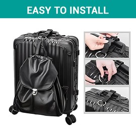 2 Pack Add a Bag Strap - Adjustable Suitcase Belt - Carry Your Extra Bags - Travel Attachment Travel Accessories for Connecting Your Luggage Jacket (Black)