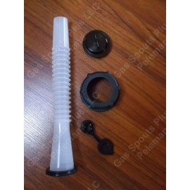 Aftermarket parts for Plastic Eagle Fuel Gas Cans MIDWEST 5600 GAS SPOUT KIT Semi-rigid Spout Screw Cap Collar Stopper Black Vent