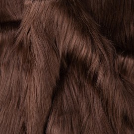 Qidkeo Brown Faux Fur Fabric by The Yard for Crafts 18" X 61" Inch Wide Furry Fabric for Sewing, Costumes, Upholstery & Pillows Long Pile Faux Fur(Brown,Half Yard)