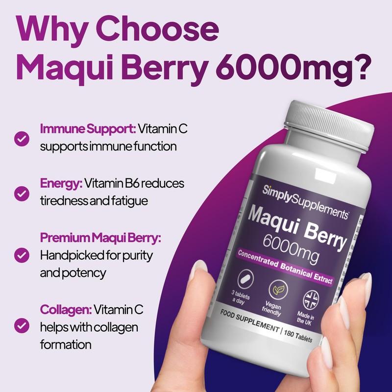 Maqui Berry Supplement 6000mg | with Vitamin C | Supports