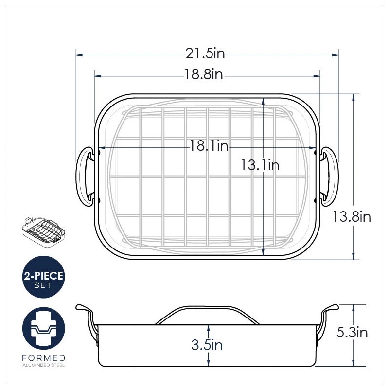 Nordic Ware Extra Large Copper Roaster with Rack