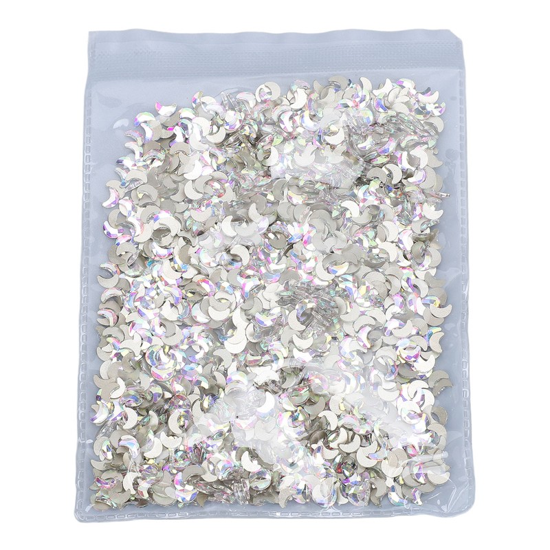 Crescent Moon Rhinestone Flatback Nail Art Jewelry Glittering Secure Fit