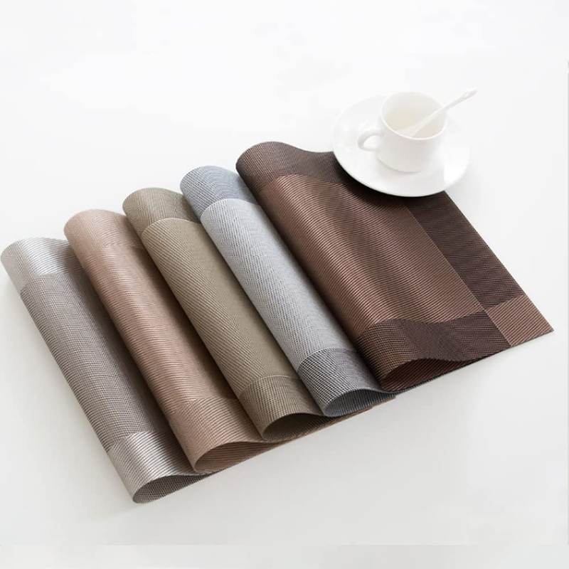 4PCS Table Placemats, PVC Dining Table Mats Woven Vinyl Table