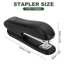 PATIKIL M&G Desktop Stapler, 20 Sheet Capacity Office Stapler Classroom Stapler Portable Effortless Staplers Classroom Office Supplies for Book Binding, Black