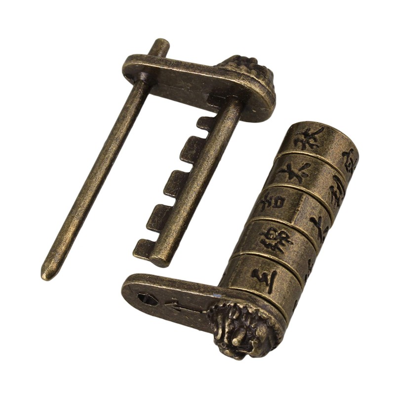 Metal Chinese Old Style Vintage Antique Password Lock Padlock for