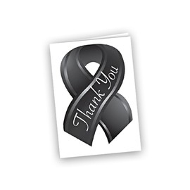 Black Ribbon Cards- Small Thank You (1 Pack - 12 cards/envelopes)