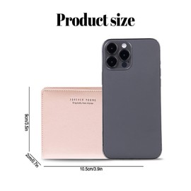 HAIWILL Women's Small Mini Purse with RFID Blocking Purse with Zip Pocket and 7 Card Slots, pink, Elegant