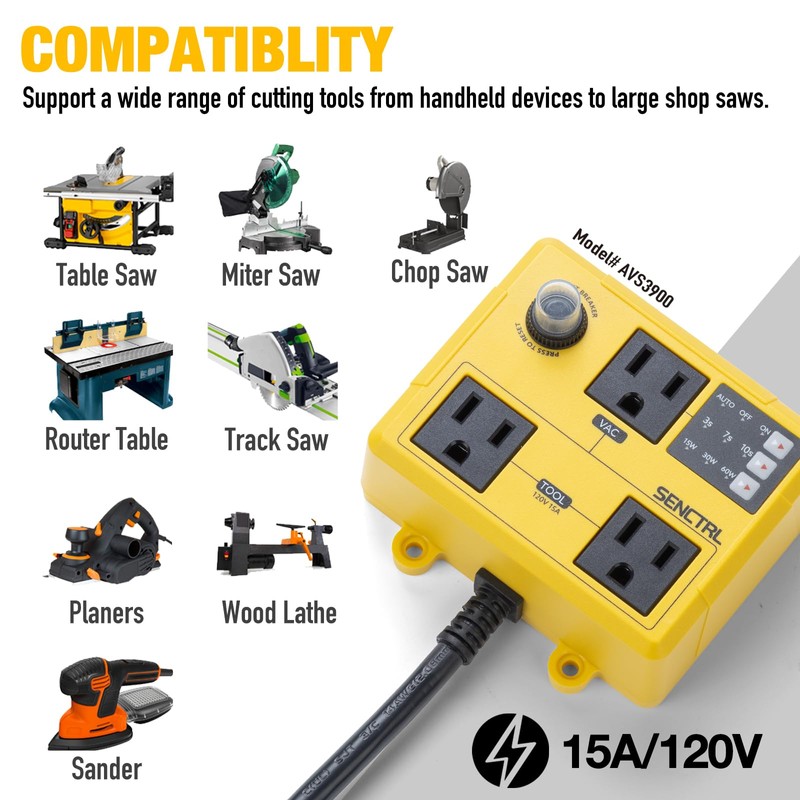 SENCTRL Automatic Vacuum Switch for Power Tools to Turn Dust