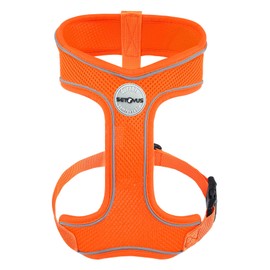 Dog Harness, Soft Air Mesh Puppy Harness, No Pull Dog Vest Harness, No Choke Y Shape Step in Harness Adjustable Reflective Pet Harness for Small Medium Dogs Walking, Hiking, Running (Orange, S)