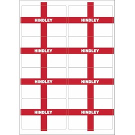 Hindley England Flag Rectangular Matt Paper Stickers A4 Sheet of 8 (Each Sticker is 99mm x 68mm)