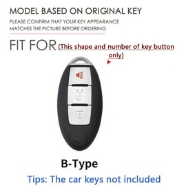 SANRILY Soft TPU Sliver-Edge 3 Button Key Fob Cover for Nissan Rogue Murano Armada Pathfinder Accessories Keyless Key Case with Bling Keychain Purple