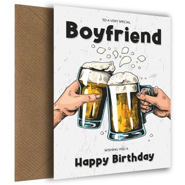 Boyfriend Birthday Card for Him - Happy Birthday on his 18th 19th 20th 21st 25th 30th Birthday - Any Age Fun Bday Card for Boyfriend at Work on his Birthday