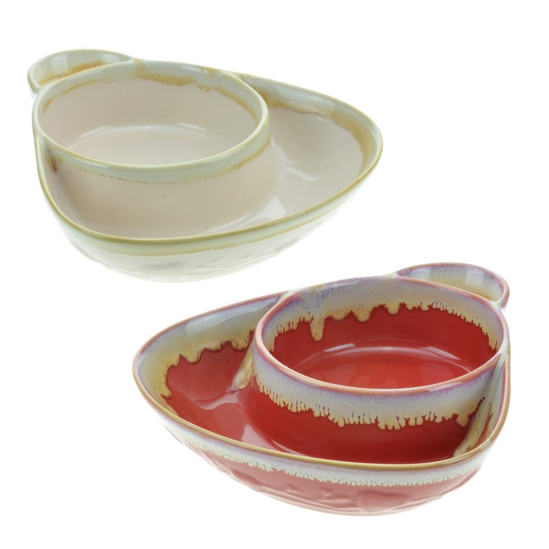 Stoneware Soup & Side, Chips & Dip Bowl Set of