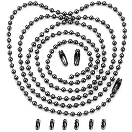 Vinaco Pull Chain Extension, 2 Pack 36" Stainless Steel Ceiling Fan Pull Chain, Strong Bearing & Rustproof, 6 Size Light Chain Pull Extender with 6 Solid Matching Connectors