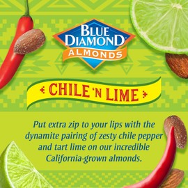 Blue Diamond Almonds, Snack Nut Flavored Chile n' Lime perfect for On-the Go, and Snacking, 6 Ounce Can