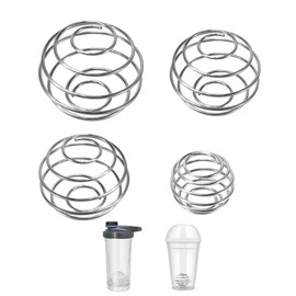 EUYKQNOI 4 Stück Edelstahl Protein Shaker,Metall Shaker Ball,Frühling Kugeltyp Blender,Shaker Proteinshake Shaker Kugel,Metall Flaschenmischer,Sport und Fitness für Protein Gemischte Getränke,4 Größen