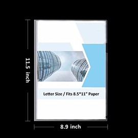 Paquete de 10 carpetas transparentes para documentos, tamaño carta, bolsillos para proyectos, fundas de plástico, carpeta transparente para oficina y 