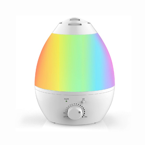 Bell & Howell Ultrasonic Changing Humidifier, Aroma Diffuser, 7 Color LED, Auto Off Function, Night Light and All in One, White