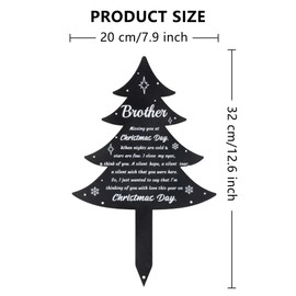 BUoonyer Christmas Stake Graves Cemetery Decorations - Grandpa Metal Memorial Grave Markers, Grandfather Graveyard Sympathy Plaque, Xmas Tree Cardinals Remembrance Graveside Decor Sign for Outdoor