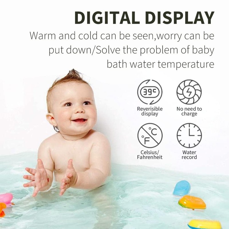 Shower Thermometer Led Digital Display Instant-Read Baby Bath Water Power