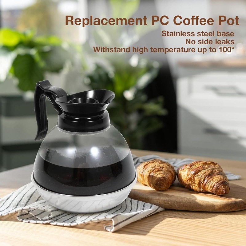 1.2QT Replacement Coffee Pot, ABS Universal Coffee Maker Pot with