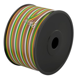 SUZCO 400Ft Enough 14AWG CCA【2-Brown-Wires】 4 Color-Coded 4-Way 5-Wire Bonded Trailer RV Camper Towing Hitch Wiriing Spool, 5-Flat Wishbone SAE J1128 for All Basic Wire Trailers