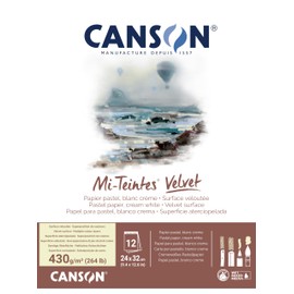 CANSON Pastel Paper, White, 9.4x12.6'' -24x32cm