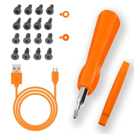 Haedot Ring Doorbell Screwdriver Replacement with 16pcs Ring Doorbell Screws, Charger Charging Cable Cord, Double-Ended T6 T15 Compatible with 2ND Video Doorbell 2, Pro Elite (Orange Set)
