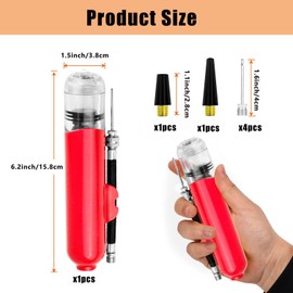 ZYHSLZ Bomba para Inflar Balones, Bomba de Pelota, Bomba de Mano Portátil, Inflador Manual con 4 Agujas de Repuesto y Adaptador, para Fútbol, Baloncesto, Pilates, Voleibol, Balonmano, Globo (Rojo)